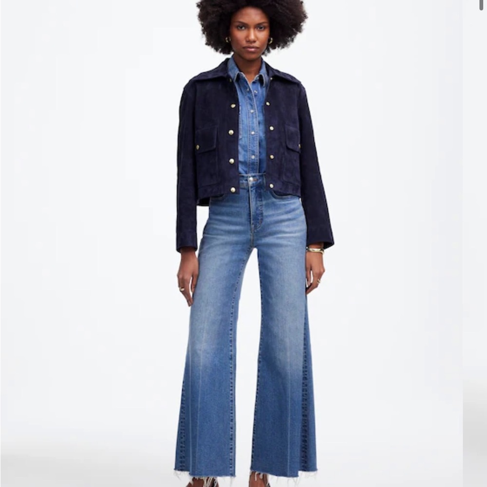 Women's Madewell flared wide leg cropped Jeans BNWT